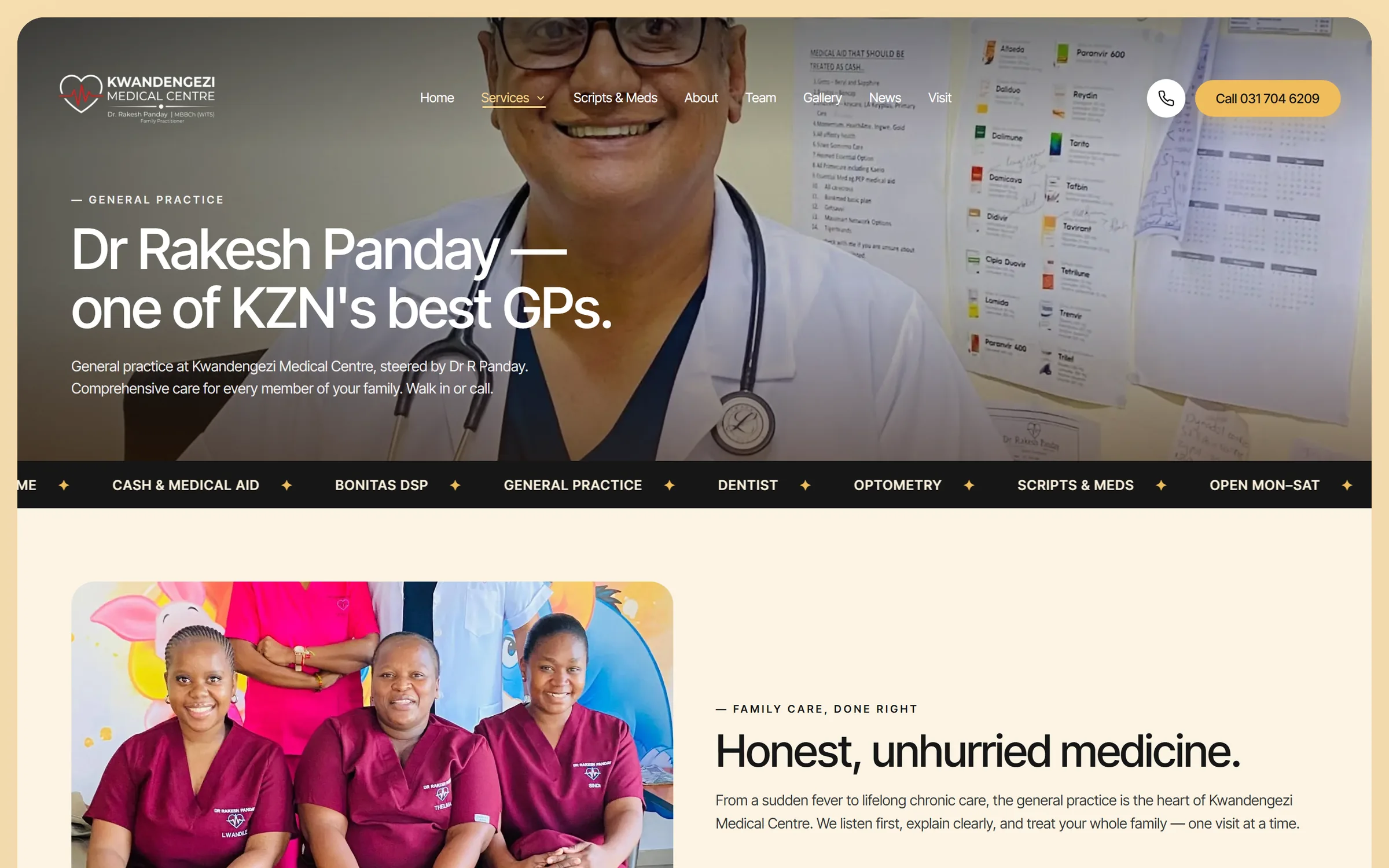 The services page.